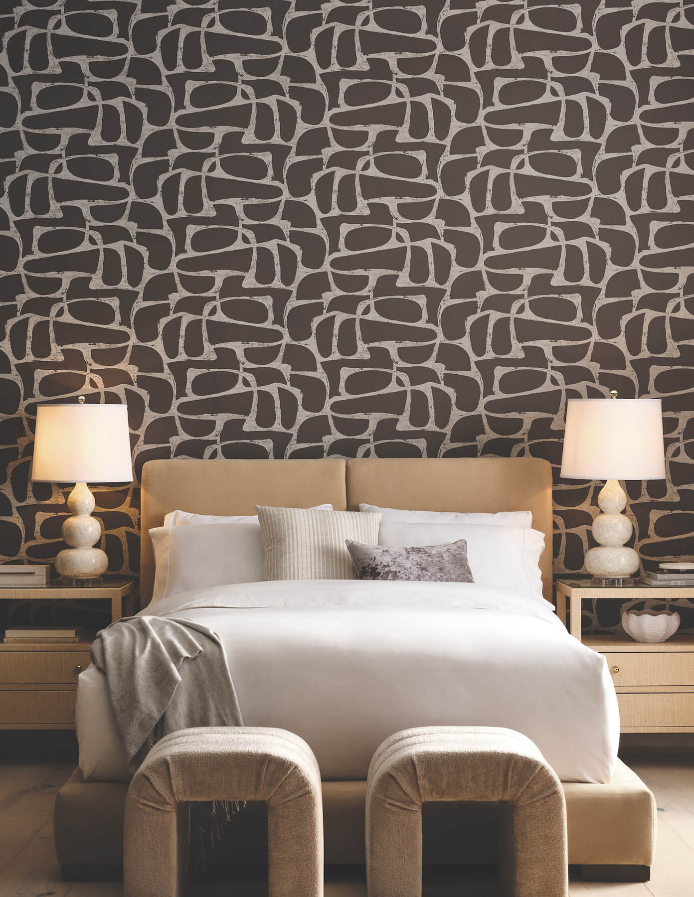 craftsman-geometric-mocha-wallpaper-york-wallcoverings-df3355 - York Wallcoverings Wallpaper