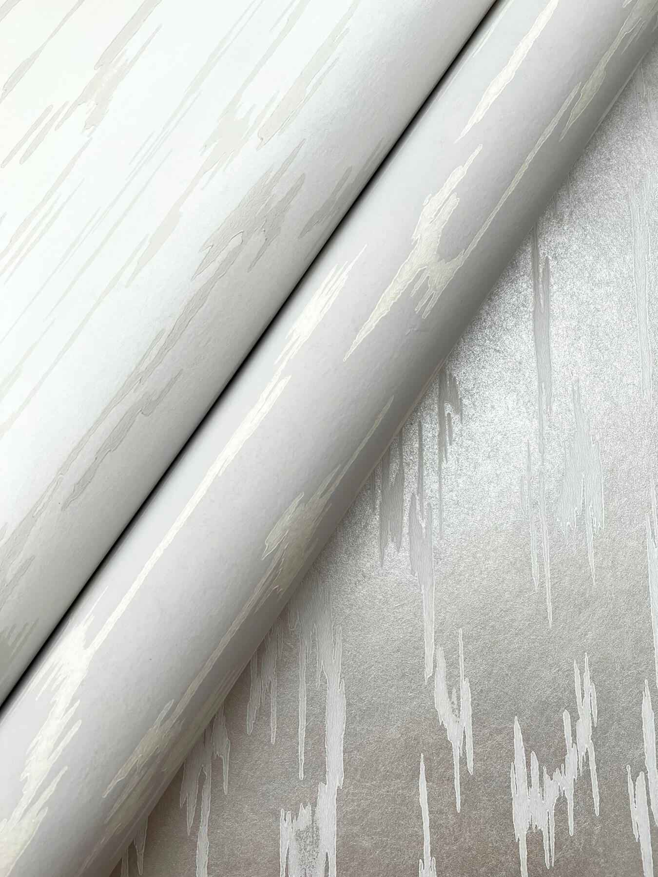 Flowing White Wallpaper - York Wallcoverings - DF3365