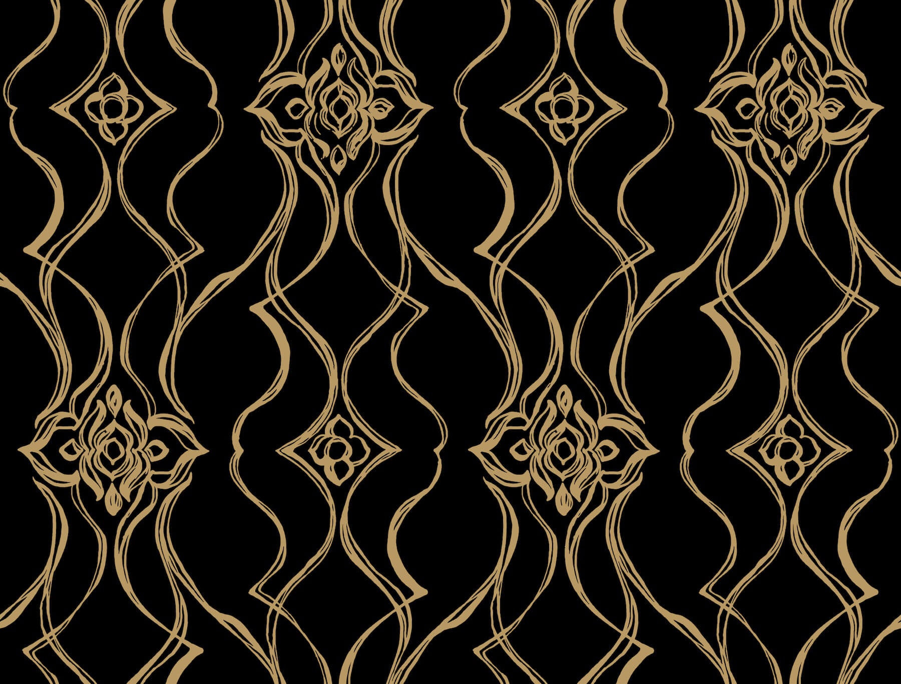 pirouette-black-gold-wallpaper-york-wallcoverings-df3371 - York Wallcoverings Wallpaper
