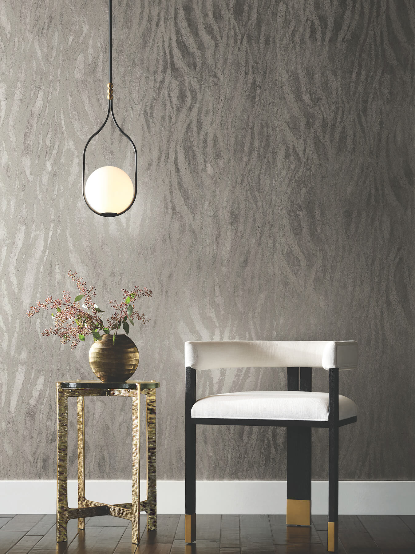 zebra-chic-silver-wallpaper-york-wallcoverings-df3392 - York Wallcoverings Wallpaper