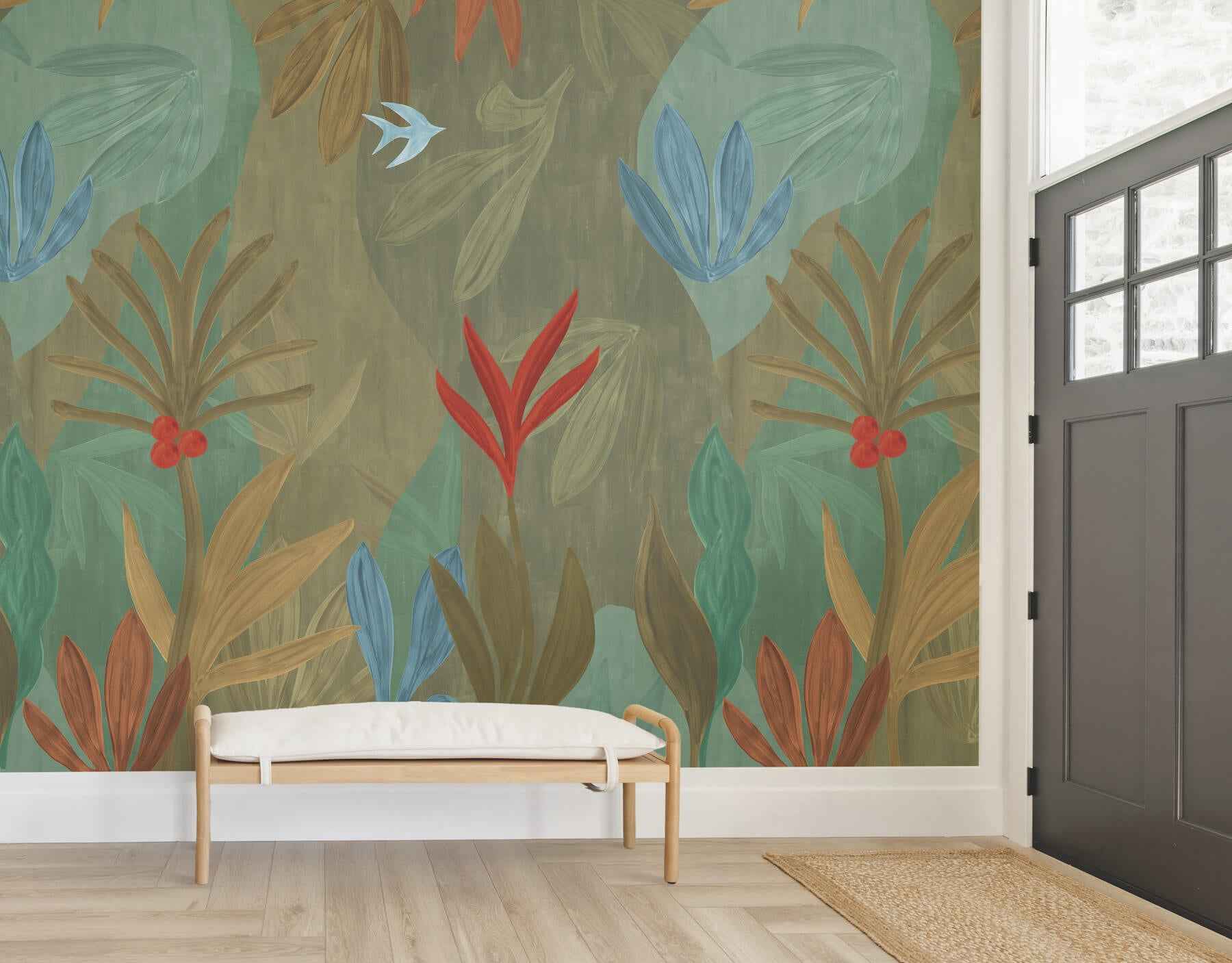 Chambord Gardens Leaf & Olive Wall Mural - York Wallcoverings - ZM2847M - York Wallcoverings Wallpaper