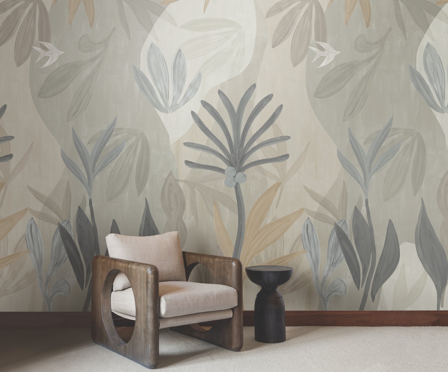 Chambord Gardens Graphite & Carbon Wall Mural - York Wallcoverings - ZM2848M - York Wallcoverings Wallpaper