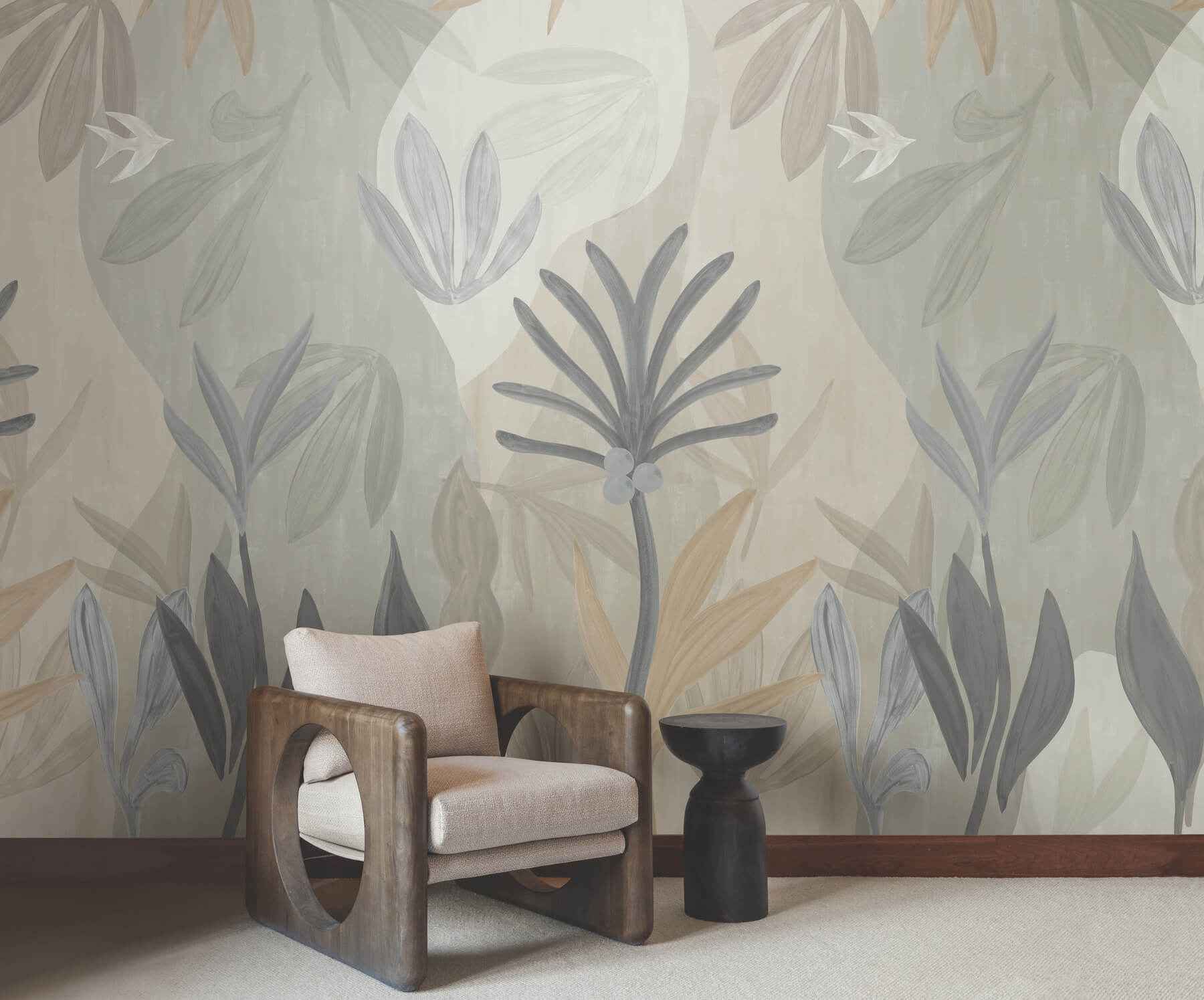 Chambord Gardens Graphite & Carbon Wall Mural - York Wallcoverings - ZM2848M - York Wallcoverings Wallpaper