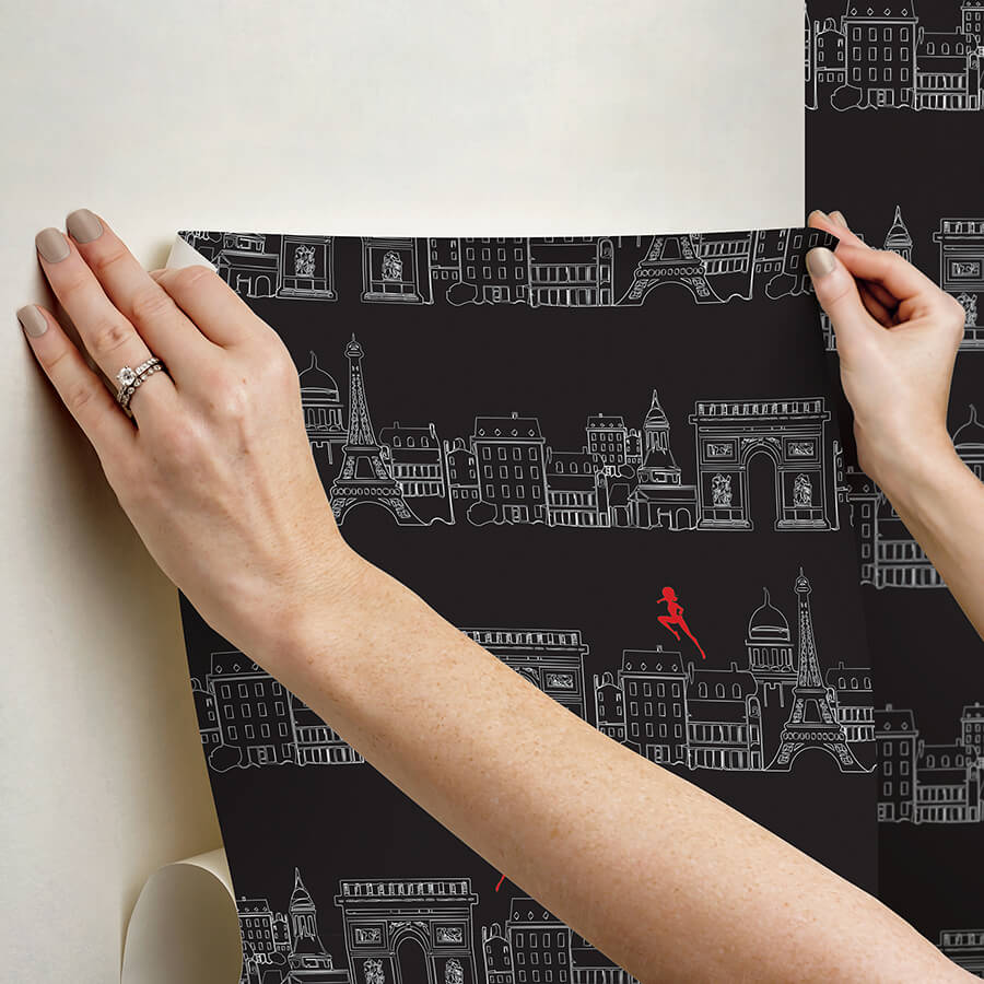 miraculous-ladybug-charming-paris-black-peel-and-stick-wallpaper-york-wallcoverings-rmws1303 - York Wallcoverings Wallpaper