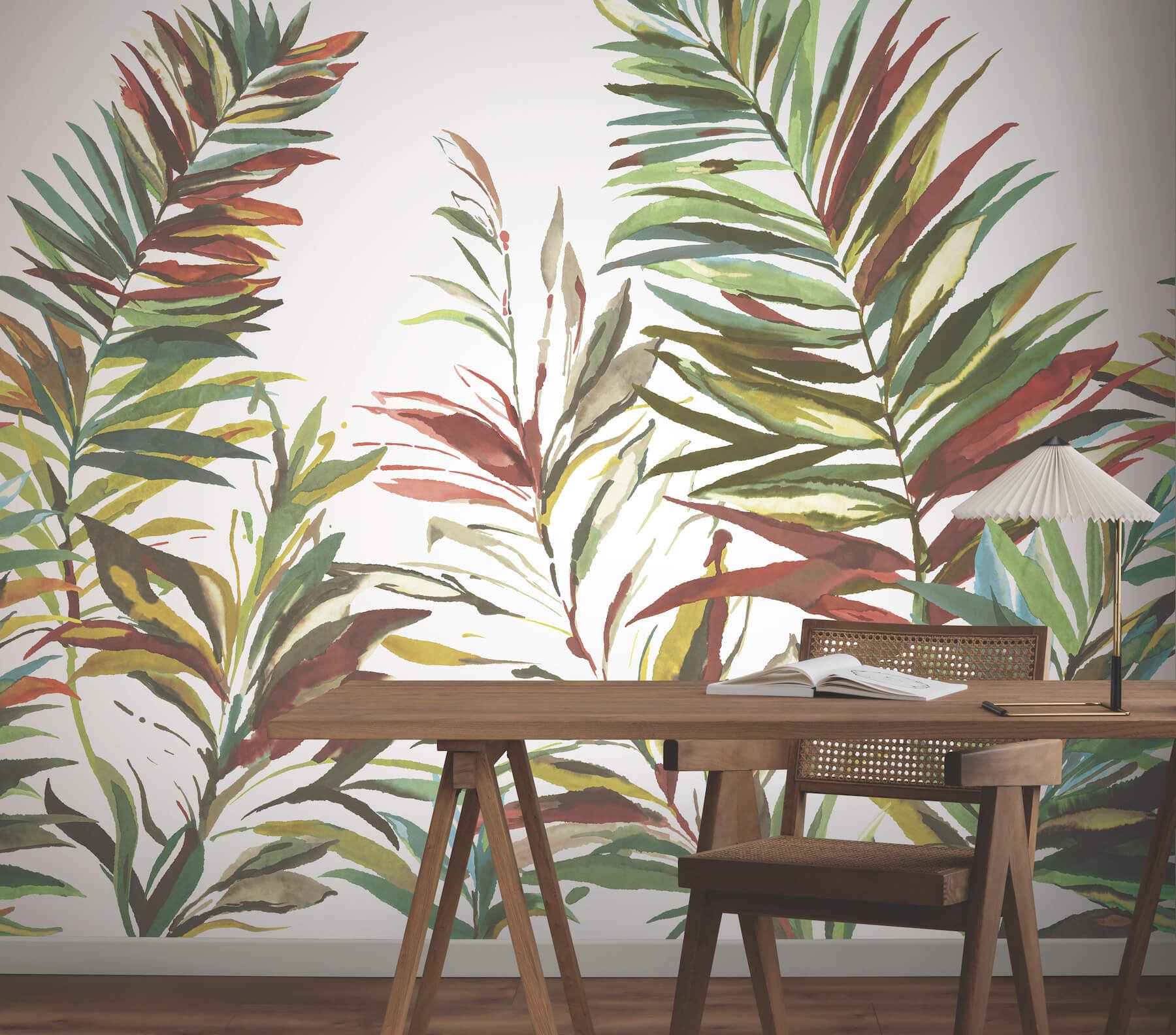 Swaying Palms Rouge & Mink Mural - York Wallcoverings - GN2545M - York Wallcoverings Wallpaper