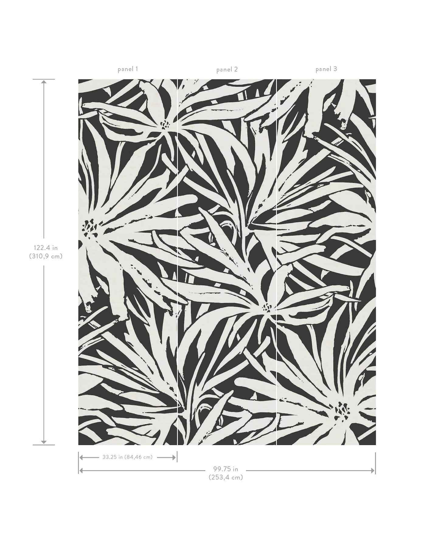 Floral Canopy Black Mural - York Wallcoverings - GN2576M - York Wallcoverings Wallpaper