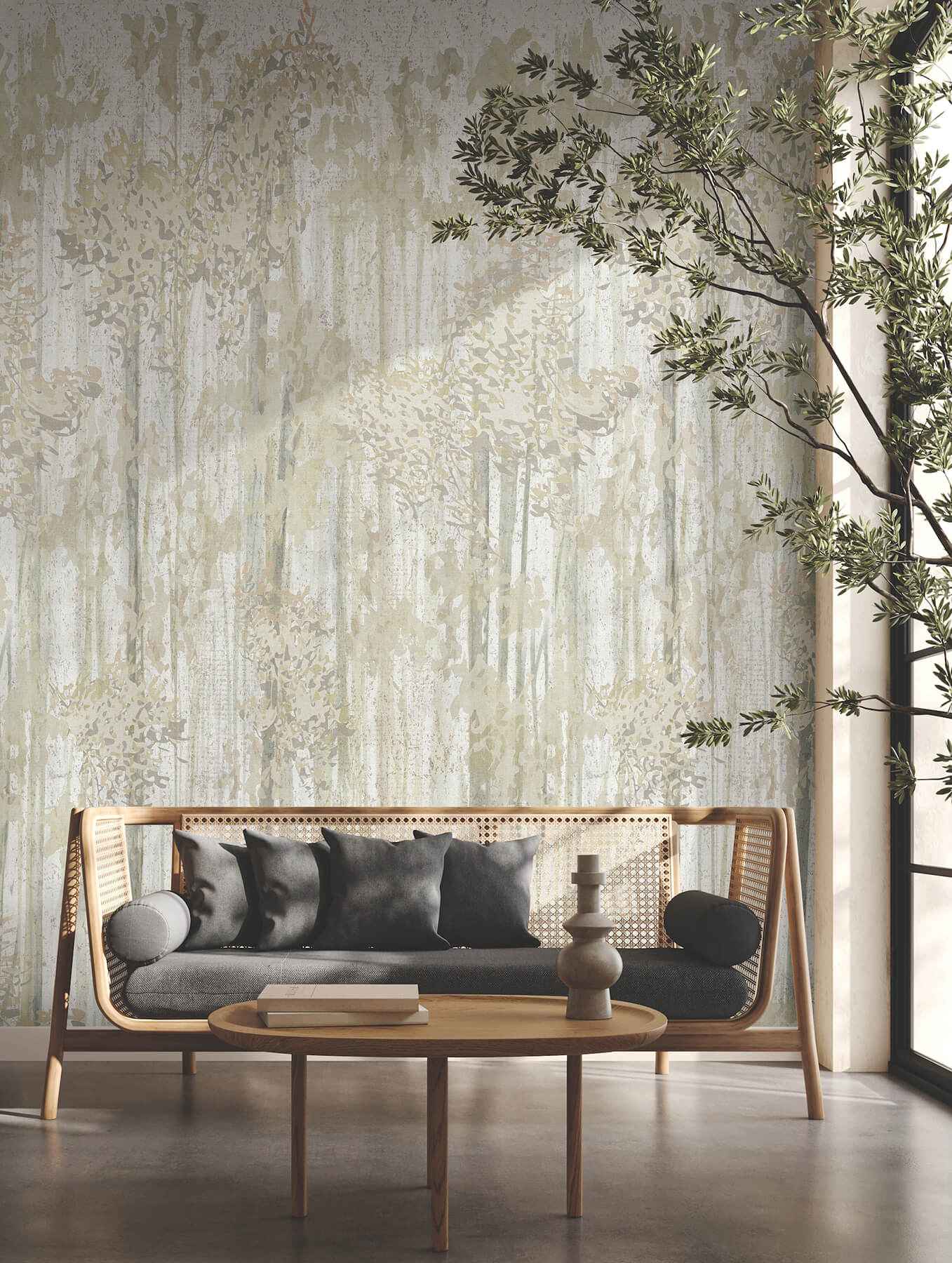 Aspen Grove Beige Mural - York Wallcoverings - GN2605M - York Wallcoverings Wallpaper