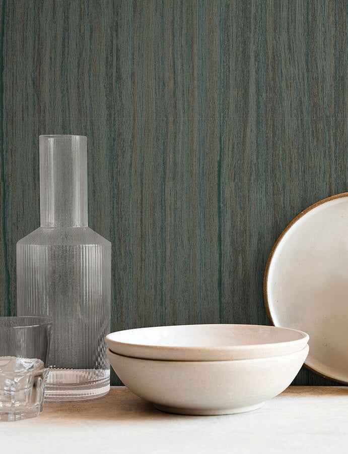 Wistman Stripe Teal Wallpaper - York Wallcoverings - SI25715 - York Wallcoverings Wallpaper