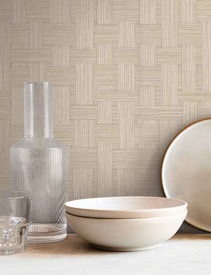 Basketry Wheat Wallpaper - York Wallcoverings - SI25721 - York Wallcoverings Wallpaper
