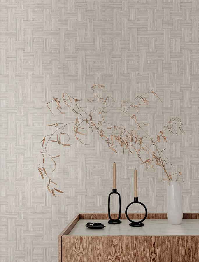 Basketry Dove Grey Wallpaper - York Wallcoverings - SI25723