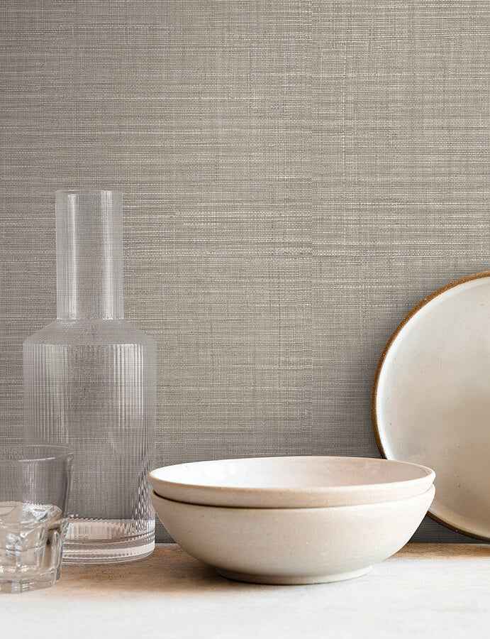 Lotus Silk Ecru Wallpaper - York Wallcoverings - SI25871 - York Wallcoverings Wallpaper