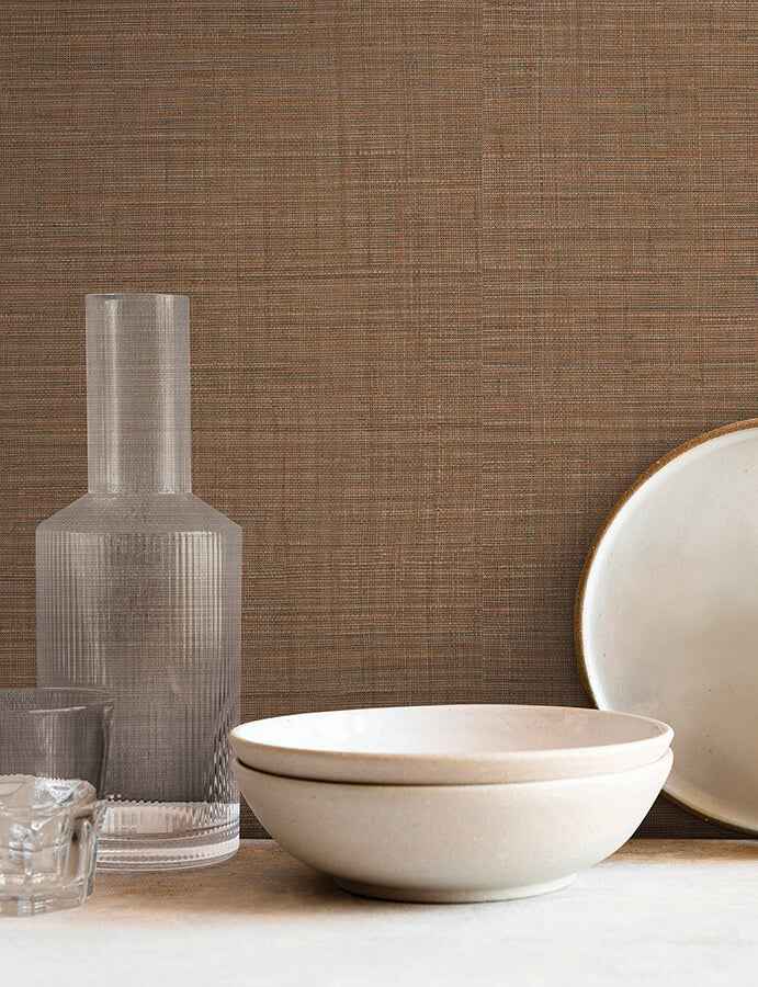 Lotus Silk Terra Cotta Wallpaper - York Wallcoverings - SI25877 - York Wallcoverings Wallpaper