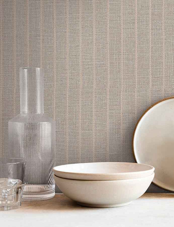 Cording Stripe Smoke Wallpaper - York Wallcoverings - SI26124 - York Wallcoverings Wallpaper