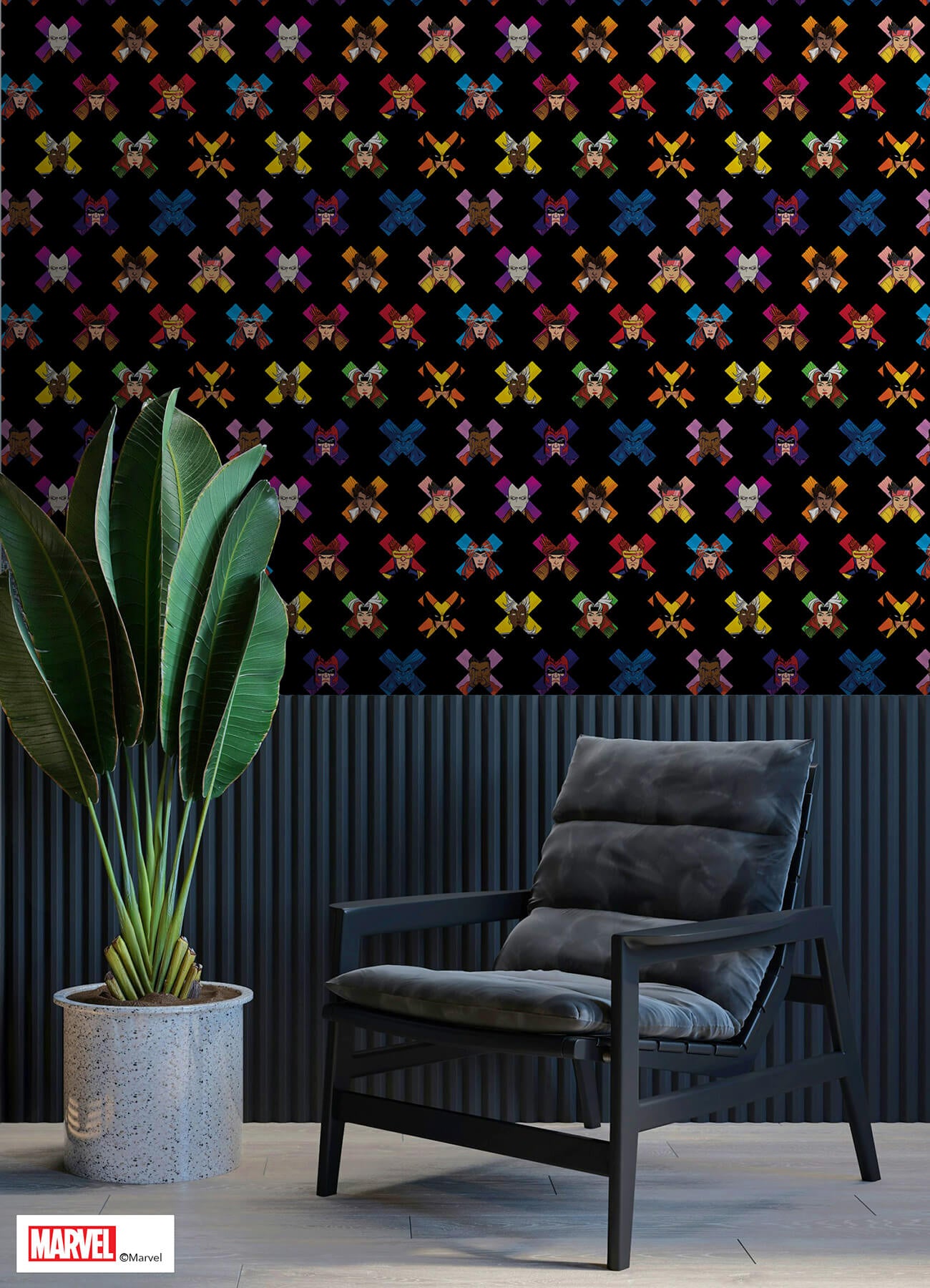 x-men-97-faces-black-peel-and-stick-wallpaper-york-wallcoverings-rmws1318 - York Wallcoverings Wallpaper