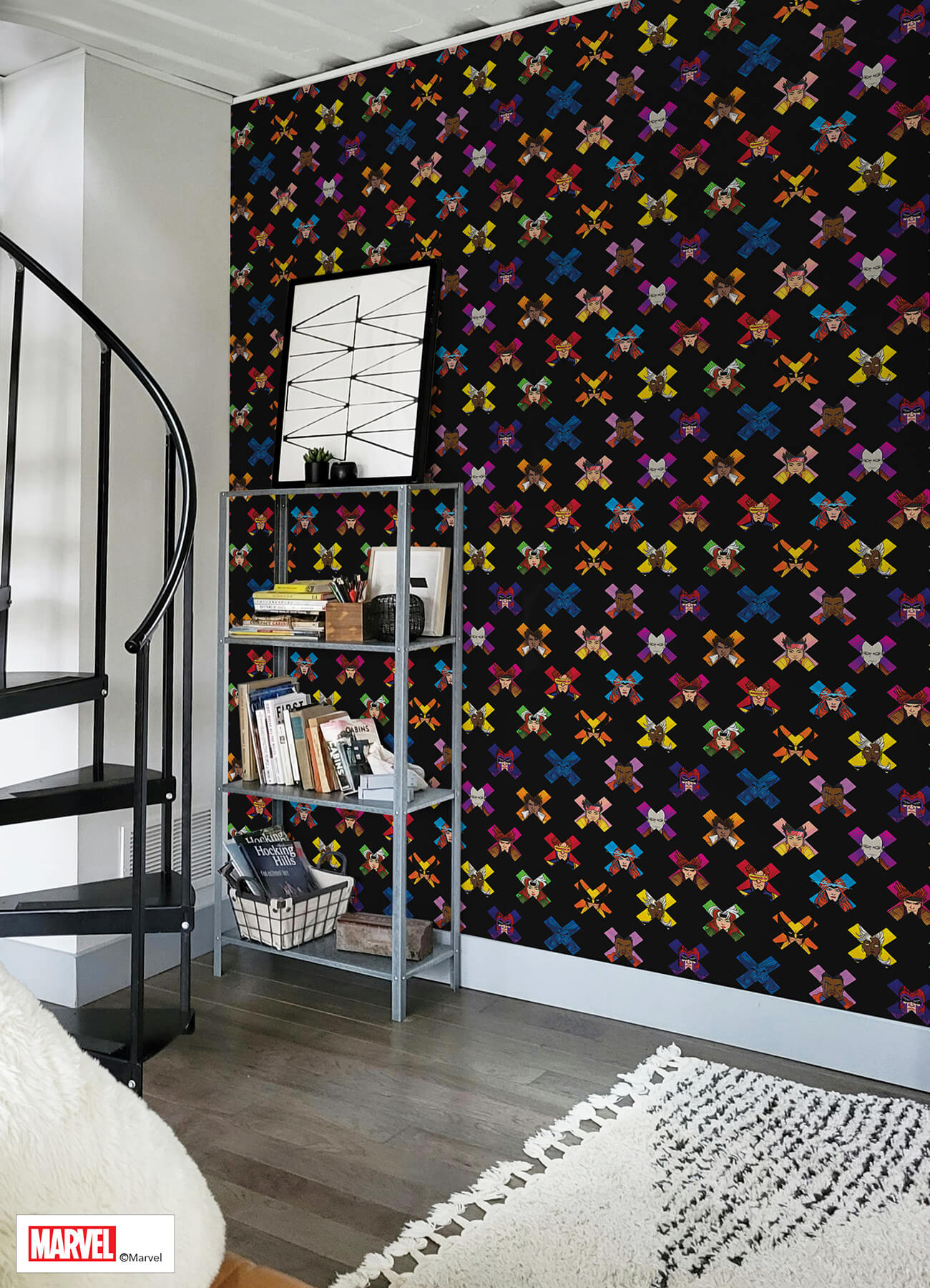 x-men-97-faces-black-peel-and-stick-wallpaper-york-wallcoverings-rmws1318 - York Wallcoverings Wallpaper
