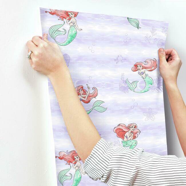 disney-the-little-mermaid-swim-purple-wallpaper-york-wallcoverings-di0955 - York Wallcoverings Wallpaper