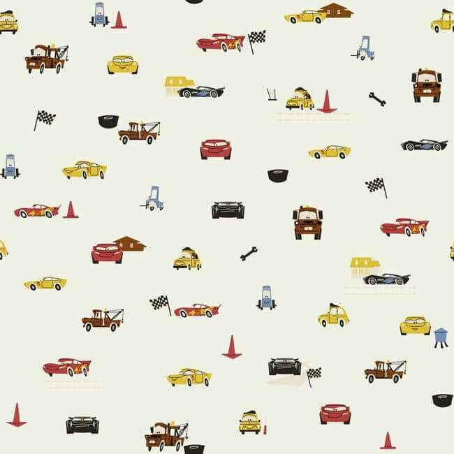Disney & Pixar Cars Racing Spot Cream Wallpaper - York Wallcoverings - DI0922 - York Wallcoverings Wallpaper