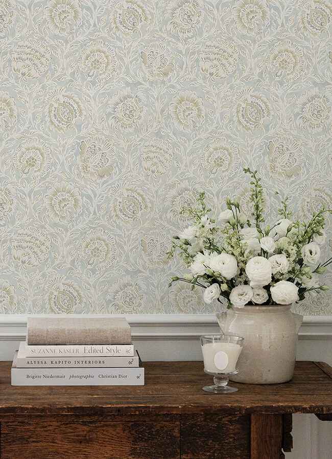 Aliviya Mint Peel & Stick Wallpaper - York Wallcoverings - NNS6510 - York Wallcoverings Wallpaper