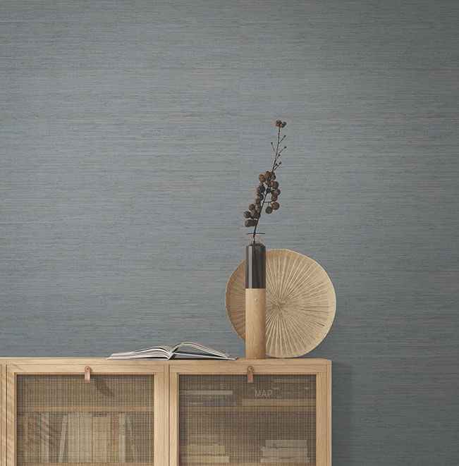 Painted Hemp Dusty Blue Wallpaper - York Wallcoverings - GRL86130 - York Wallcoverings Wallpaper