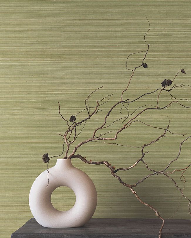 Smooth Abaca Moss Wallpaper - York Wallcoverings - GRL88366 - York Wallcoverings Wallpaper