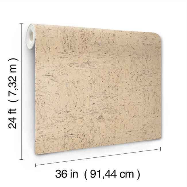 Caldera Cork Whitewash Wallpaper - York Wallcoverings - GRL88371 - York Wallcoverings Wallpaper
