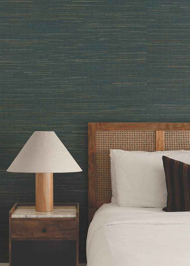 Multicolored Hemp Blue Wallpaper - York Wallcoverings - GRL88378 - York Wallcoverings Wallpaper