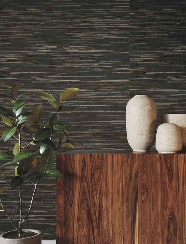 Multicolored Hemp Gunmetal Wallpaper - York Wallcoverings - GRL88379 - York Wallcoverings Wallpaper