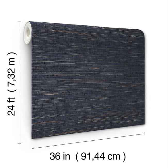 Multicolored Hemp Navy Wallpaper - York Wallcoverings - GRL88381 - York Wallcoverings Wallpaper