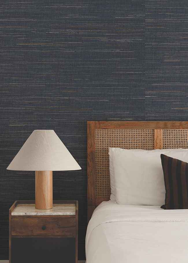 Multicolored Hemp Navy Wallpaper - York Wallcoverings - GRL88381 - York Wallcoverings Wallpaper