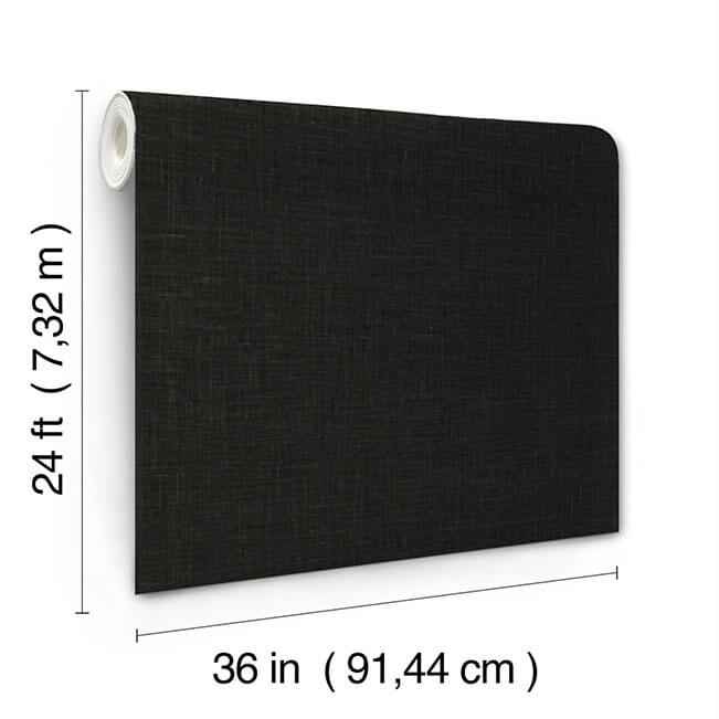 Jute Weave Black Wallpaper - York Wallcoverings - GRL88385 - York Wallcoverings Wallpaper