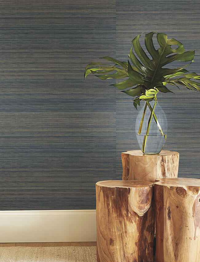 Tailored Abaca Ombre Blue Wallpaper - York Wallcoverings - GRL88408 - York Wallcoverings Wallpaper