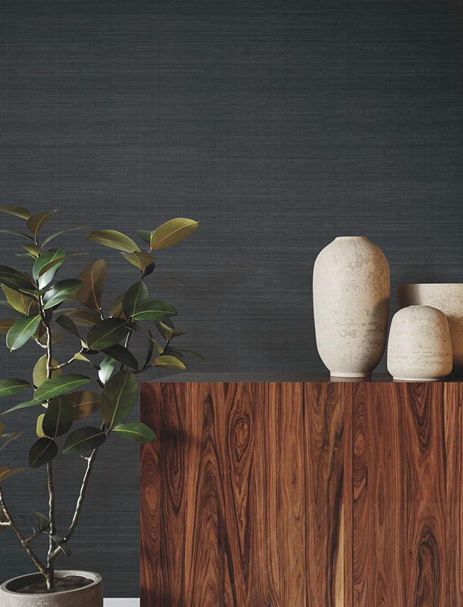 Sleek Abaca Peppercorn Wallpaper - York Wallcoverings - GRL88464 - York Wallcoverings Wallpaper
