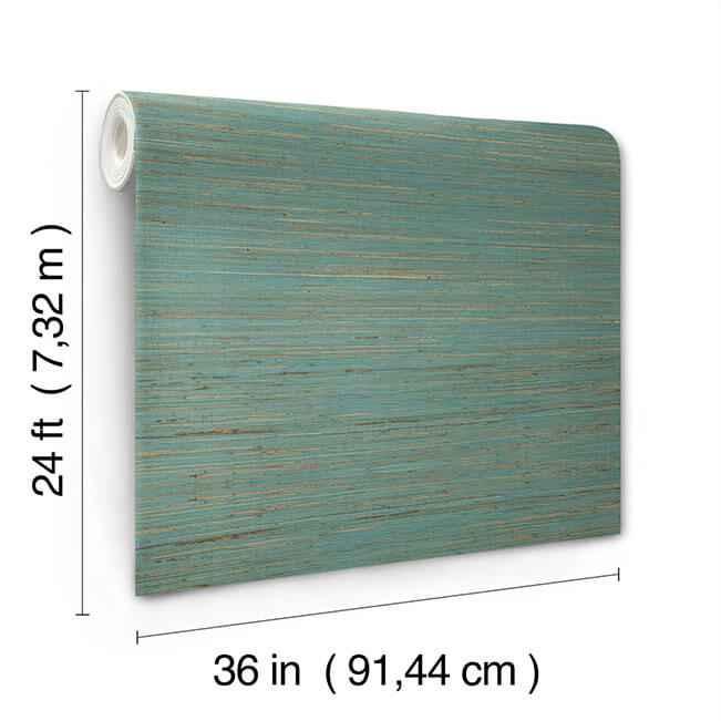 Multicolored Hemp Aqua Wallpaper - York Wallcoverings - GRL88487 - York Wallcoverings Wallpaper