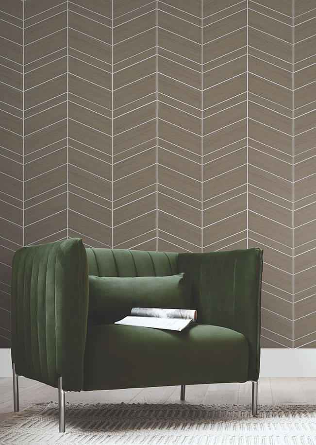 Chevron Abaca Cinnamon Wallpaper - York Wallcoverings - YGL7024 - York Wallcoverings Wallpaper