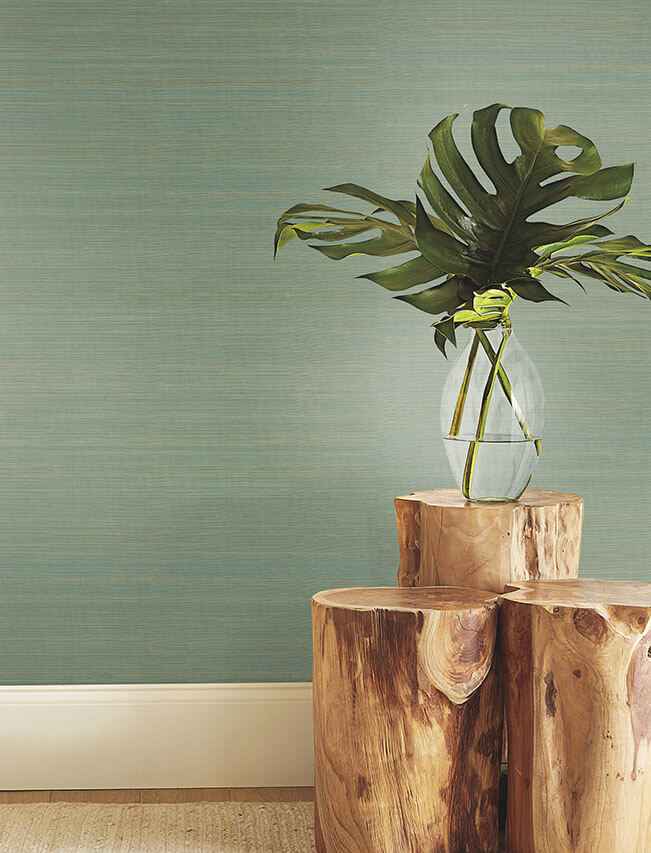 Tailored Abaca Seafoam Wallpaper - York Wallcoverings - YGL7032 - York Wallcoverings Wallpaper