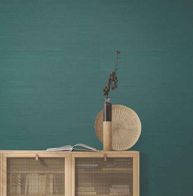 Painted Hemp Peacock Wallpaper - York Wallcoverings - YGL7033 - York Wallcoverings Wallpaper
