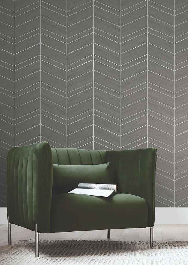 Chevron Abaca Portabella Wallpaper - York Wallcoverings - YGL7035 - York Wallcoverings Wallpaper