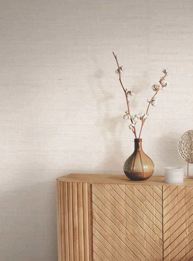 Painted Raffia White / Natural Wallpaper - York Wallcoverings - YGL7042 - York Wallcoverings Wallpaper