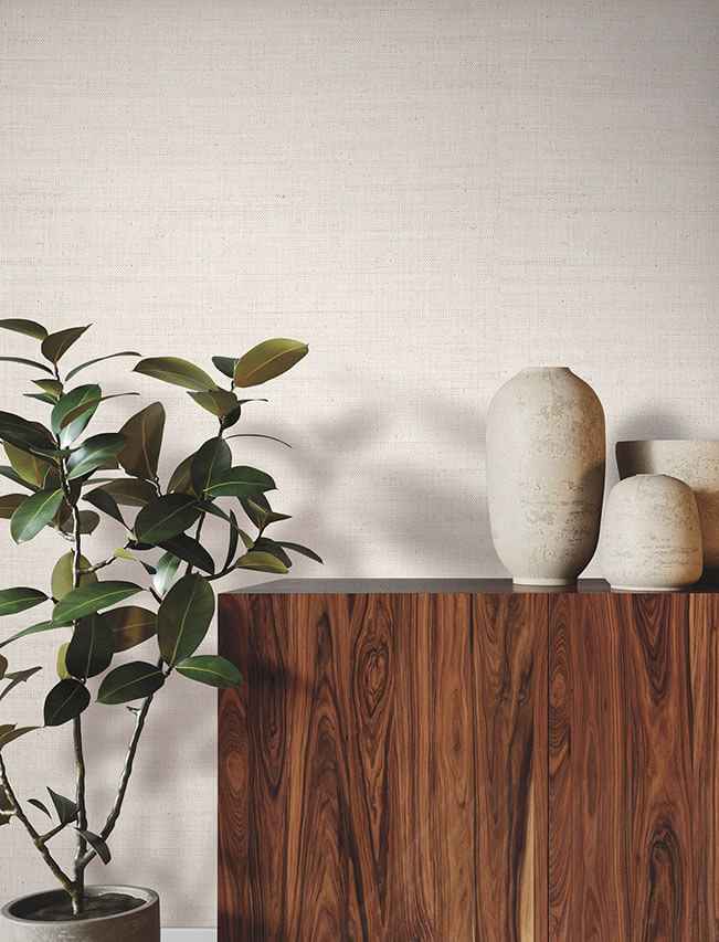Painted Raffia White / Natural Wallpaper - York Wallcoverings - YGL7042 - York Wallcoverings Wallpaper