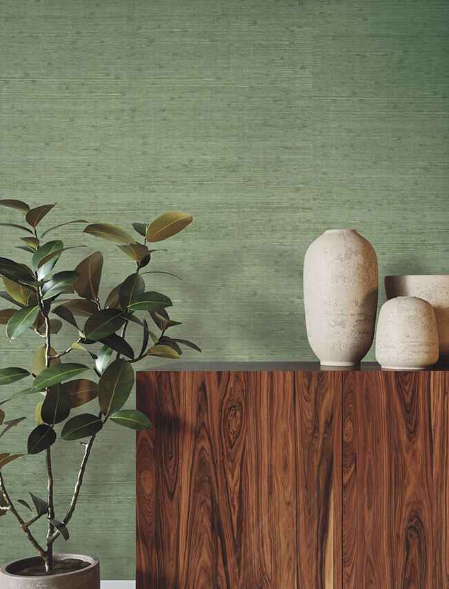 Horizontal Jute Evergreen Wallpaper - York Wallcoverings - YGL7068