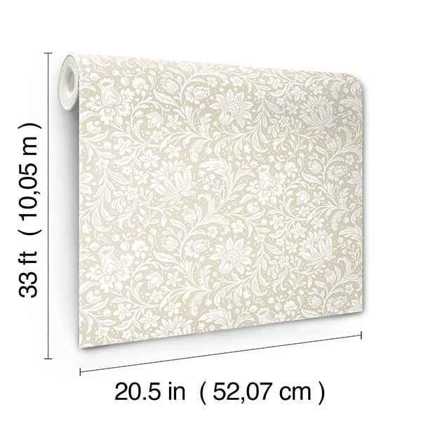 Hague Beige Floral Trail Wallpaper - York Wallcoverings - 4173-27625 - York Wallcoverings Wallpaper