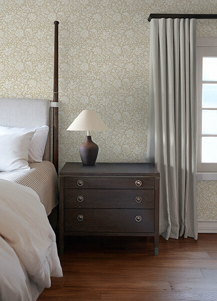 hague-beige-floral-trail-wallpaper-york-wallcoverings-4173-27625 - York Wallcoverings Wallpaper
