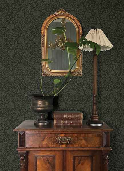 Hague Dark Green Floral Trail Wallpaper - York Wallcoverings - 4173-27628 - York Wallcoverings Wallpaper