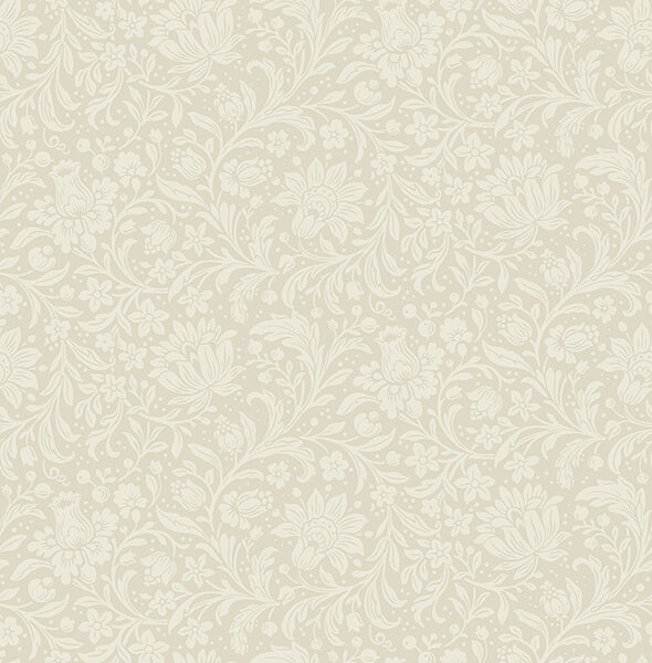 hague-ivory-floral-trail-wallpaper-york-wallcoverings-4173-27629 - York Wallcoverings Wallpaper