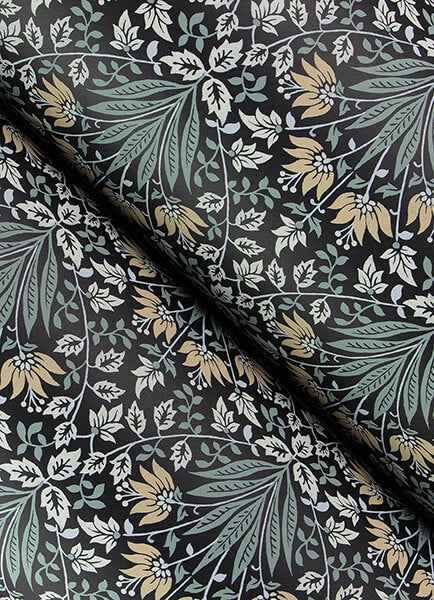 Woodbury Black Floral Damask Wallpaper - York Wallcoverings - 4173-27630 - York Wallcoverings Wallpaper