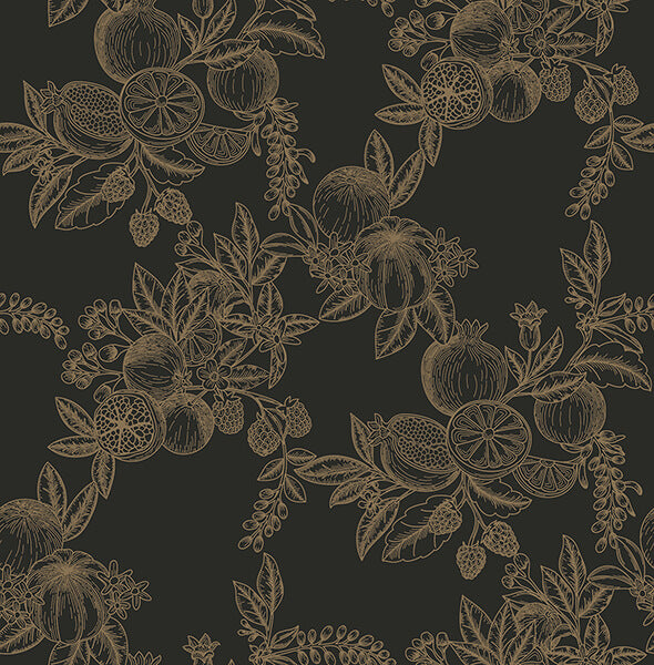 gerty-gold-fruit-toile-wallpaper-york-wallcoverings-4173-27635 - York Wallcoverings Wallpaper