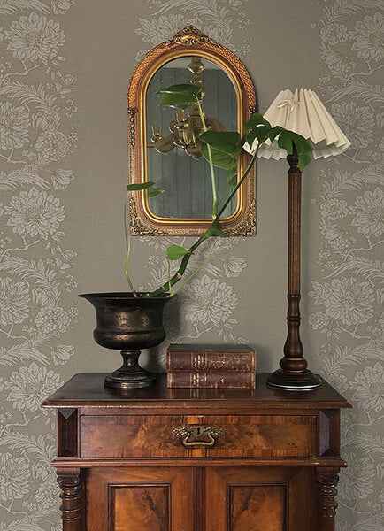 Gisela Neutral Floral Columns Wallpaper - York Wallcoverings - 4173-27640