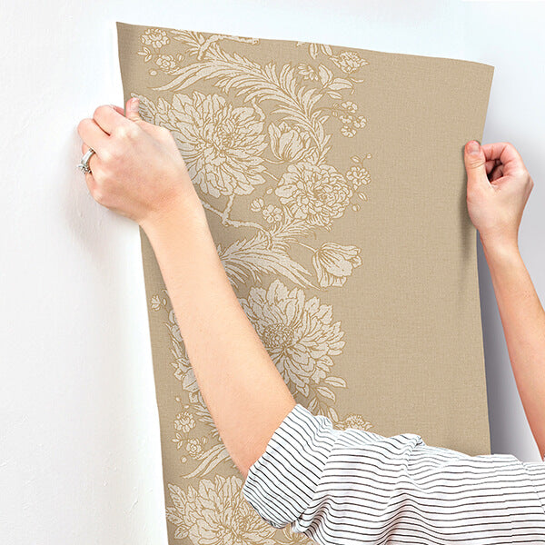 gisela-neutral-floral-columns-wallpaper-york-wallcoverings-4173-27640 - York Wallcoverings Wallpaper
