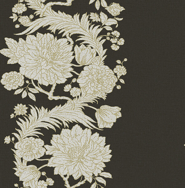 gisela-black-floral-columns-wallpaper-york-wallcoverings-4173-27641 - York Wallcoverings Wallpaper