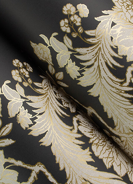 gisela-black-floral-columns-wallpaper-york-wallcoverings-4173-27641 - York Wallcoverings Wallpaper